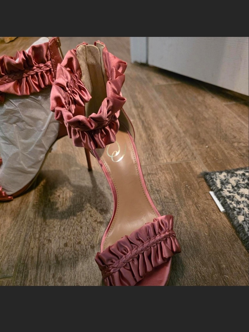 Sam Edelman Sawyer Ruffle Trim High Heel Sandal - Picture 3 of 7